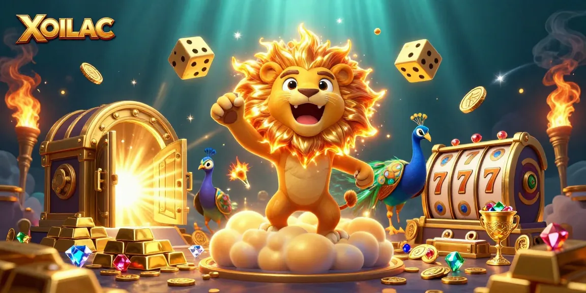 Experience the exhilarating excitement of XOILAC with interactive slots and glowing treasures in this vibrant 3D scene.