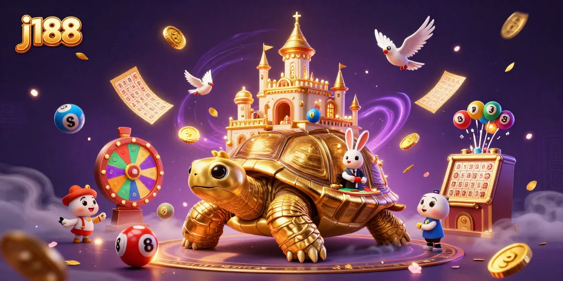 Join the excitement with j188 as birds carry golden coins and a rabbit dealer at a lively casino scene.