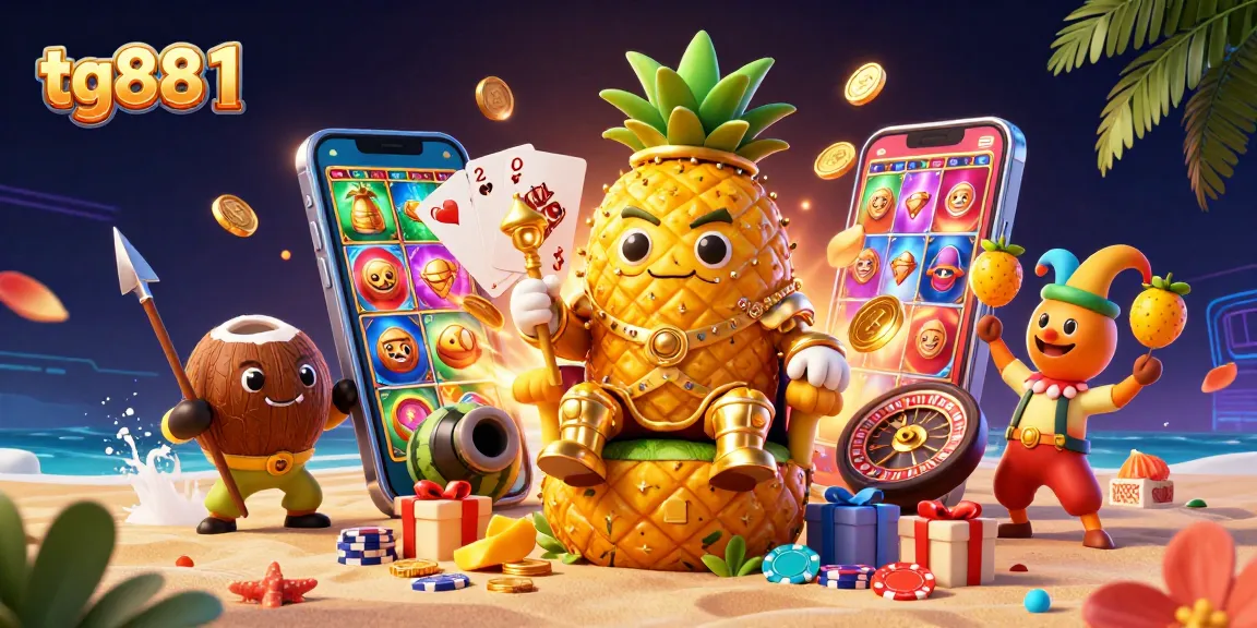 Engage in thrilling games with tg88 1 as the golden pineapple king reigns supreme among casino rewards.