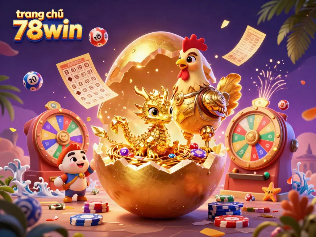 Engage with the exciting atmosphere of trang chủ 78win showcasing a golden dragon and vibrant casino elements.
