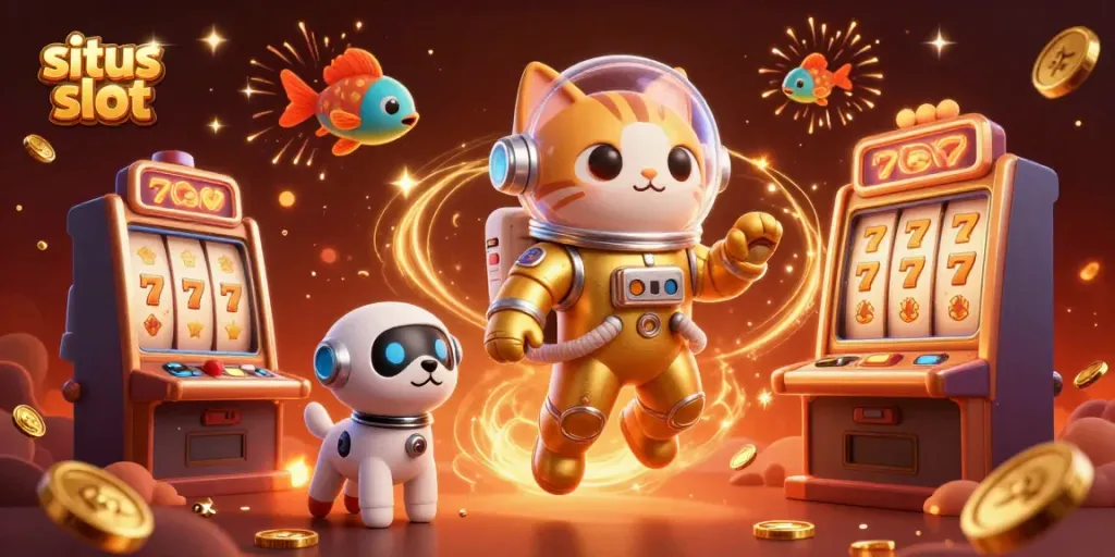 Enjoy the thrills of situs slot with a vibrant 3D casino adventure featuring slots and festivities.