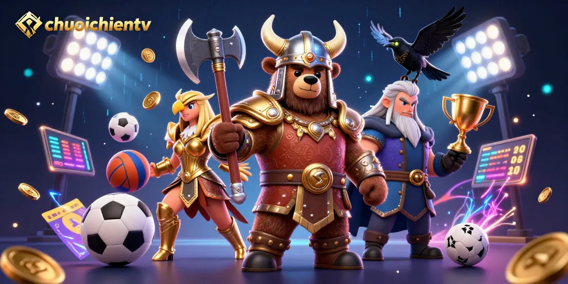 Experience high-stakes betting and the thrill of sports with chuoichientv's dynamic illustration.