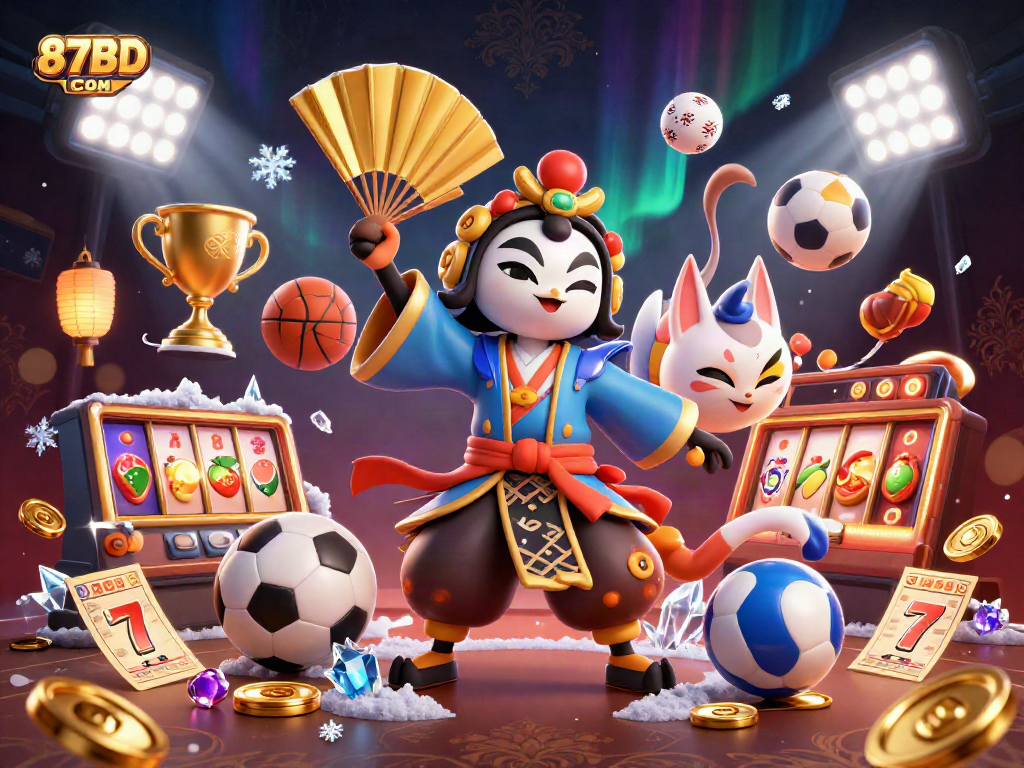 Engage with thrilling action featuring the kabuki warrior and kitsune in the vibrant scene of 87BD COM.