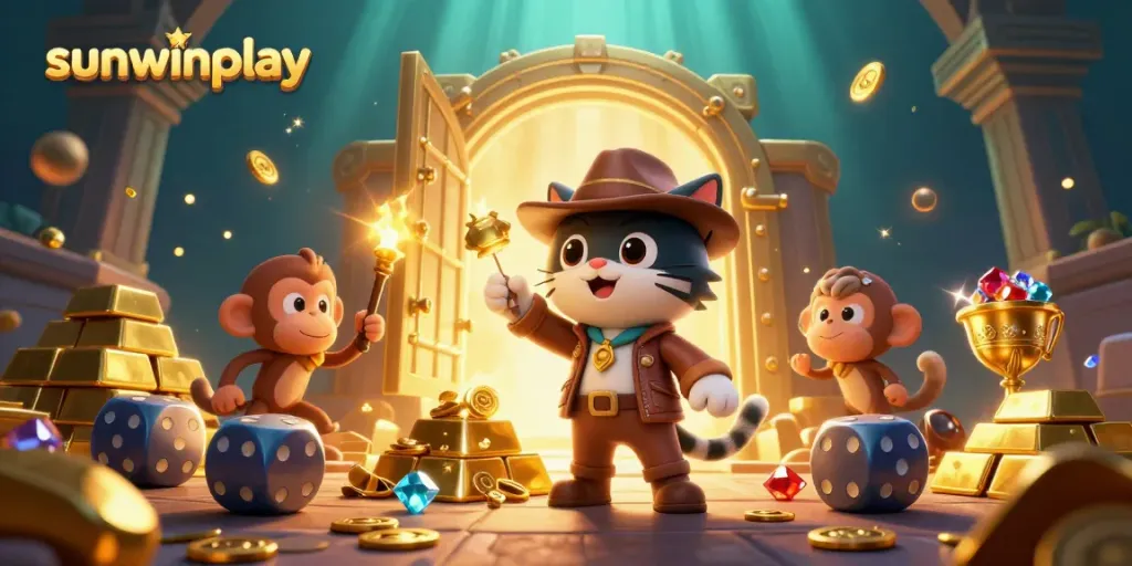 Unlock thrilling adventures with sunwinplay as a cat explorer discovers casino treasures in an ancient temple.