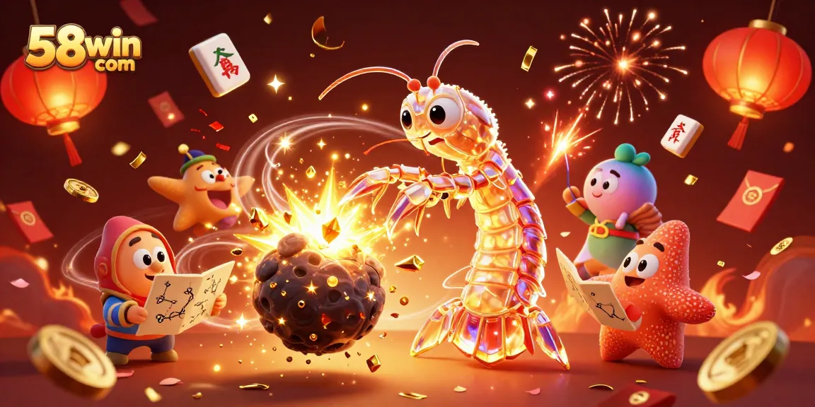 Experience the thrill of winning at 58win com with vibrant casino elements and festive celebrations.