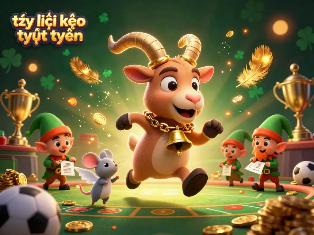 Engage with tỷ lệ kèo trực tuyến in a lively sports betting casino scene with dynamic characters and elements.