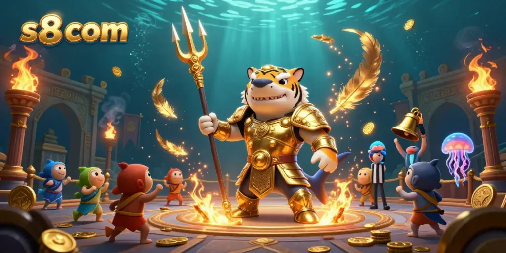 Experience the thrilling games at s8 com, where the action unfolds in an immersive underwater casino scene.