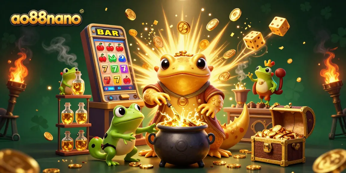 Spin and win big with ao88nano at this vibrant casino illustration featuring magical elements.