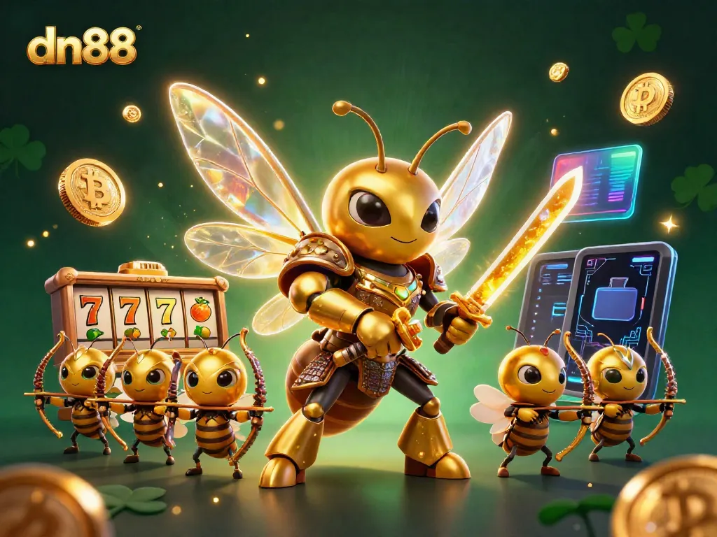 Experience thrilling gameplay at dn88 while exploring vibrant slot reels, coins, and crypto elements.