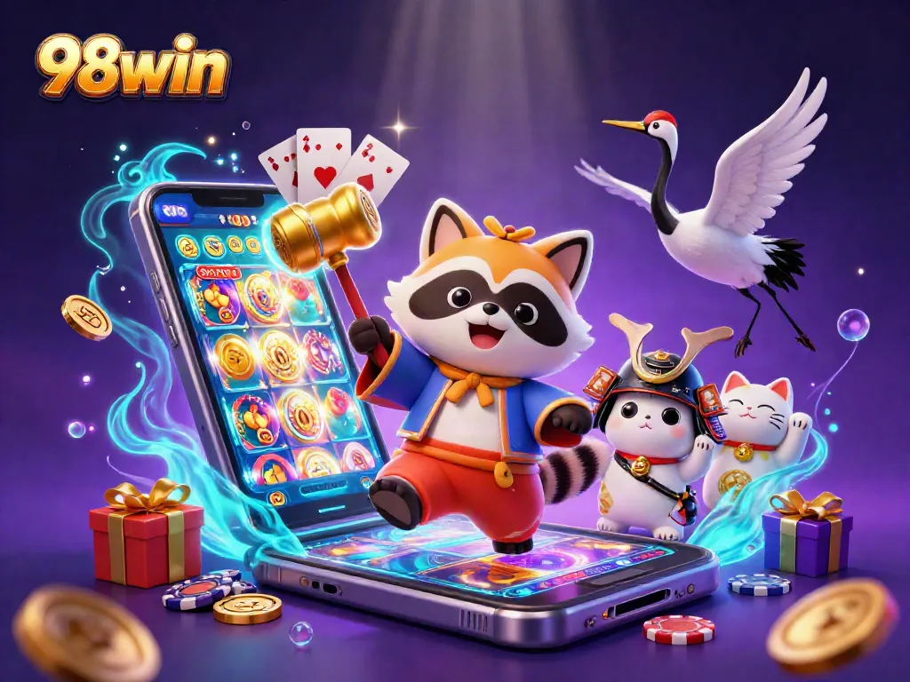 Experience thrilling wins with 98win's vibrant gaming scene filled with luck and excitement.