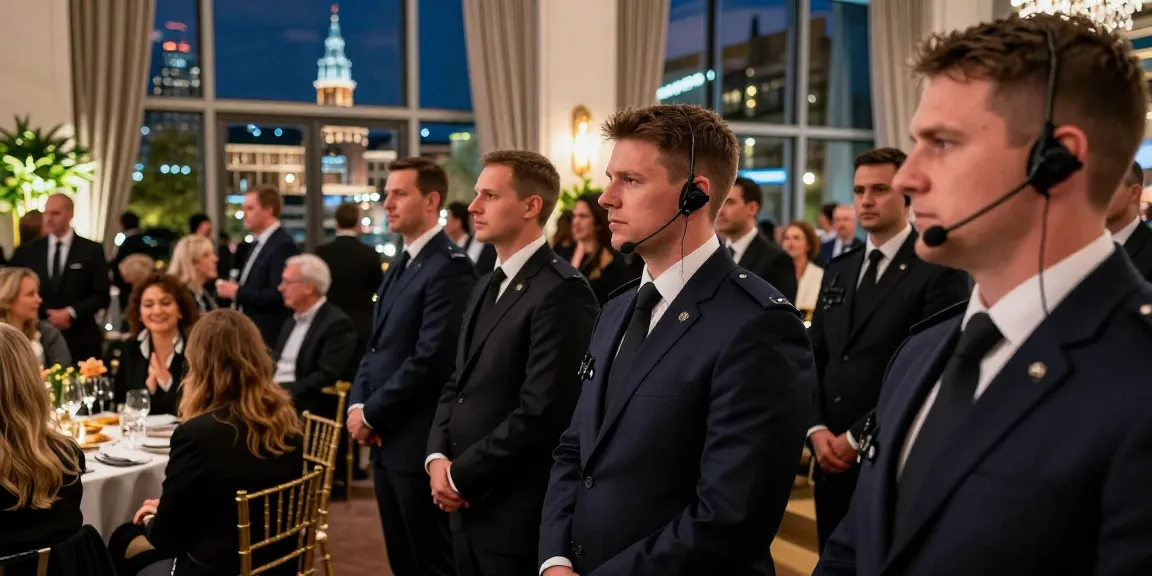 Security personnel in Den Haag providing professional beveiliging den haag at a high-profile event, ensuring safety and order.