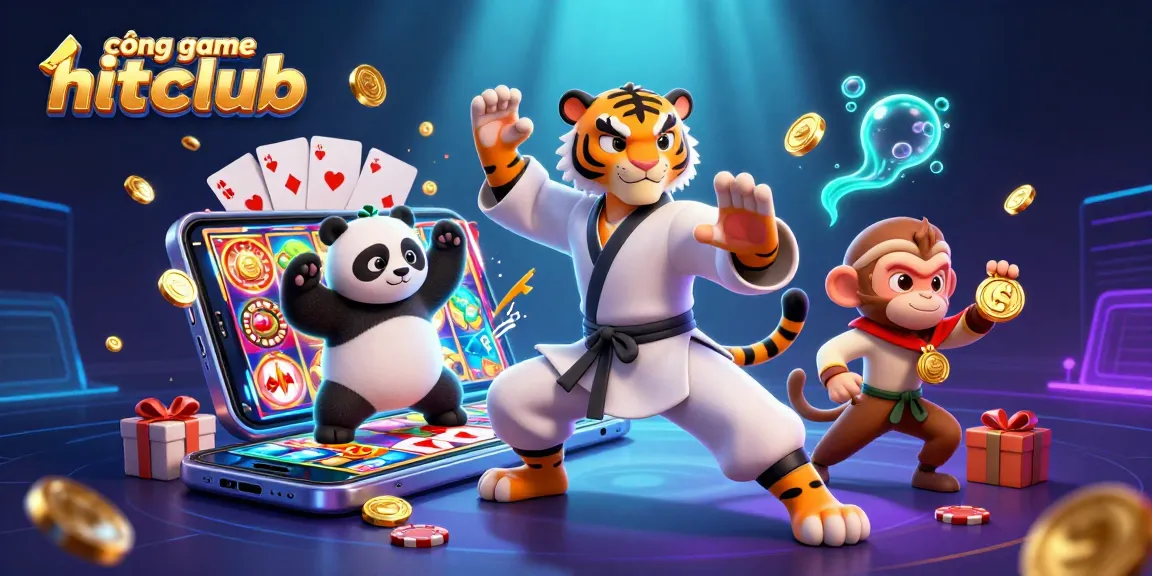 Experience the excitement of cổng game hitclub with vibrant animated casino characters and game elements.