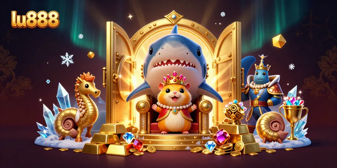 Engage with thrilling casino action at lu888 featuring a lavish gambling scene with treasure and legendary characters.