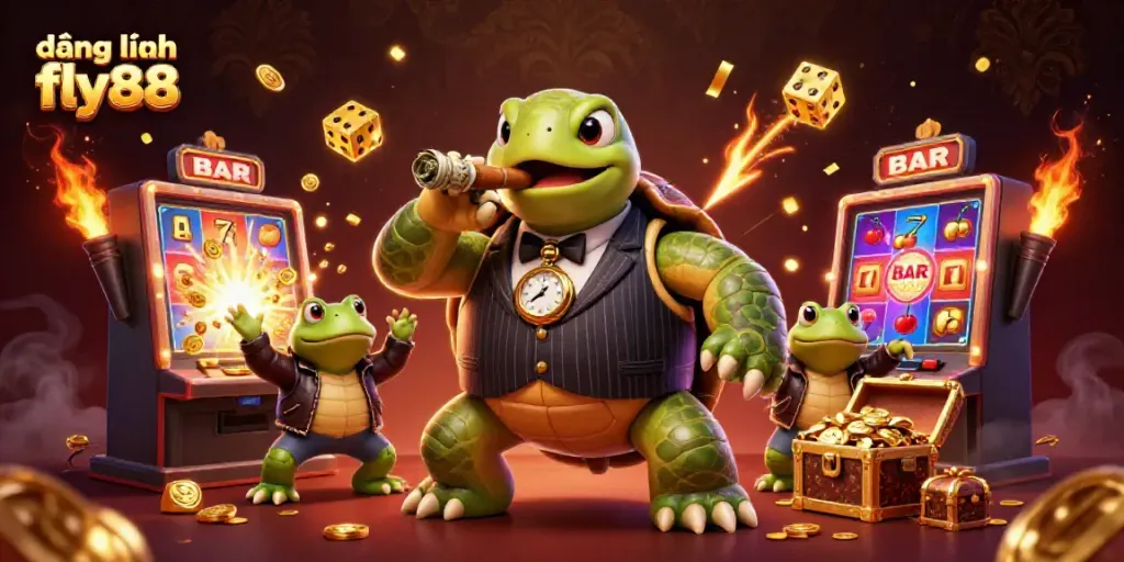 Join the action at đăng nhập fly88 with this vibrant 3D casino illustration showcasing exciting gaming elements.
