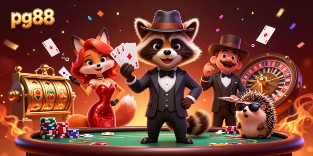 Experience thrilling gameplay at pg88 with charming characters and vibrant casino elements.
